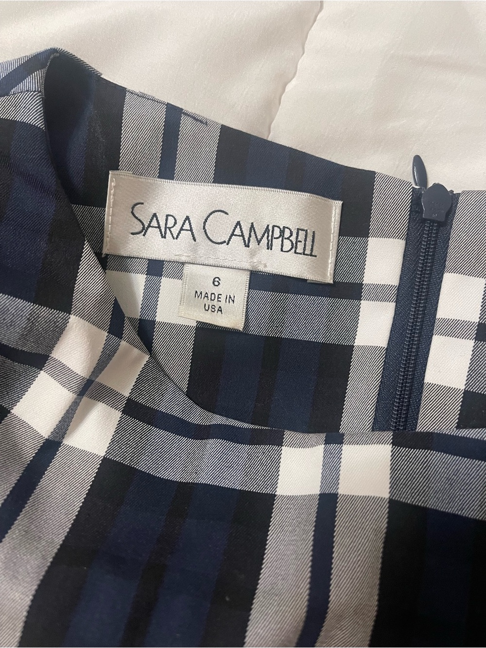 Sam Campbell Plaid Bow Waist Sheath Dress – Size 6 – Classic Preppy Chic - Picture 3 of 5
